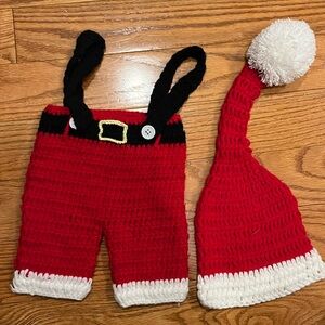 Hand knit Santa outfit